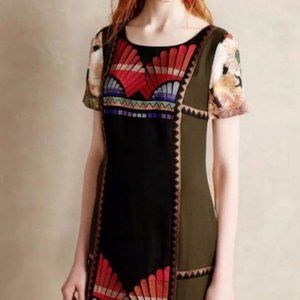 Anthropologie Ranna Gill Women's Fanned Vignette Shift Dress